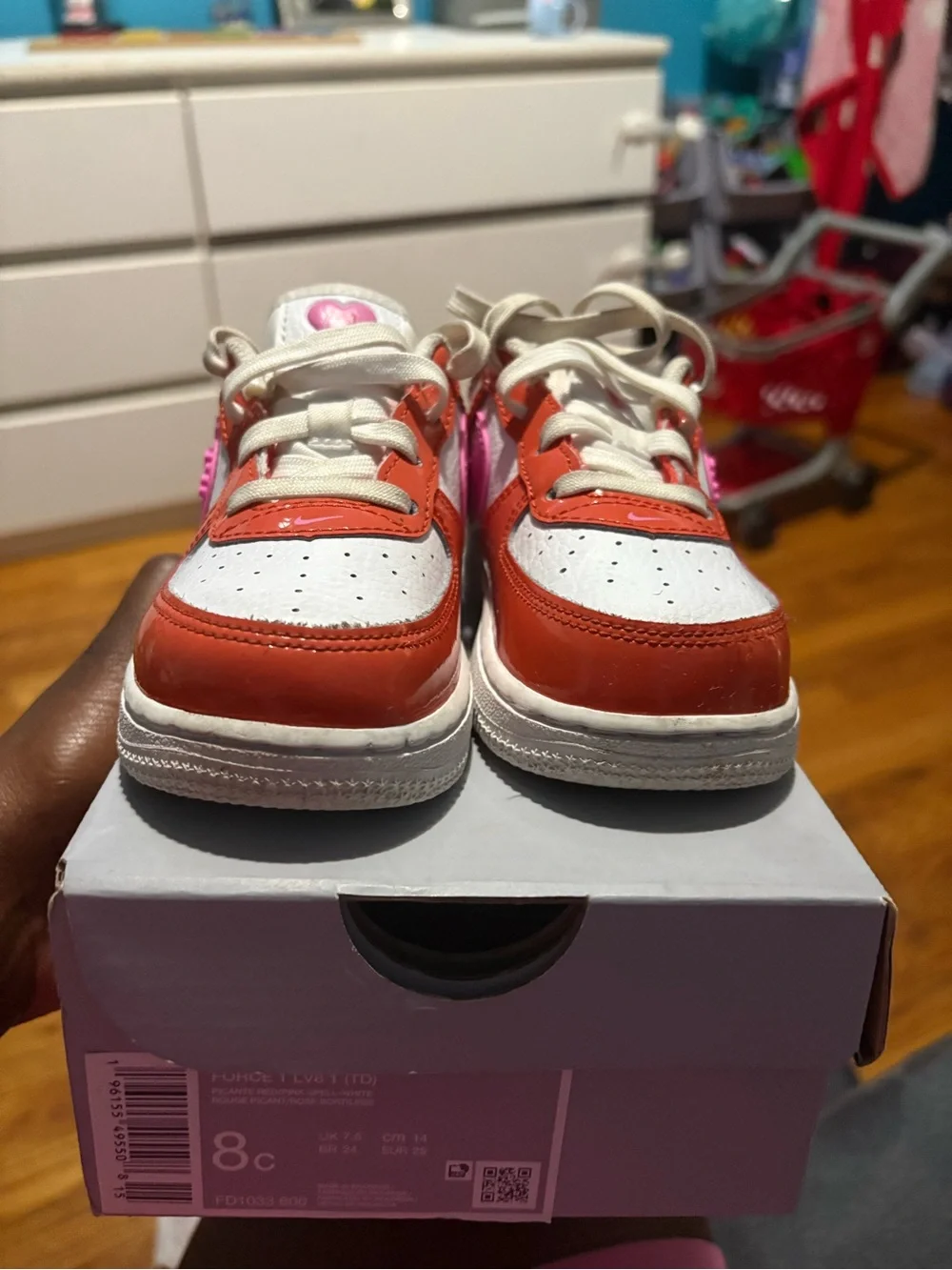 Nike Kids Low-Top Sneakers in Orange, Pink & White